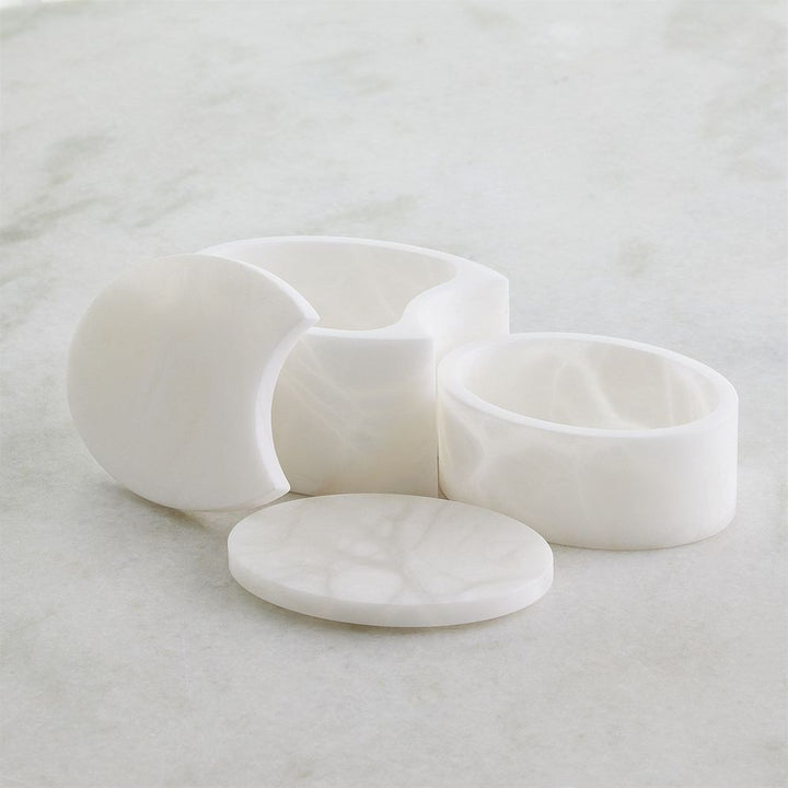 Alabaster Oval Tissue Box