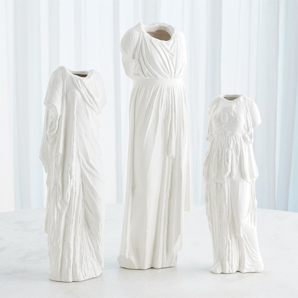 Greco Vase-Matte White-Lg