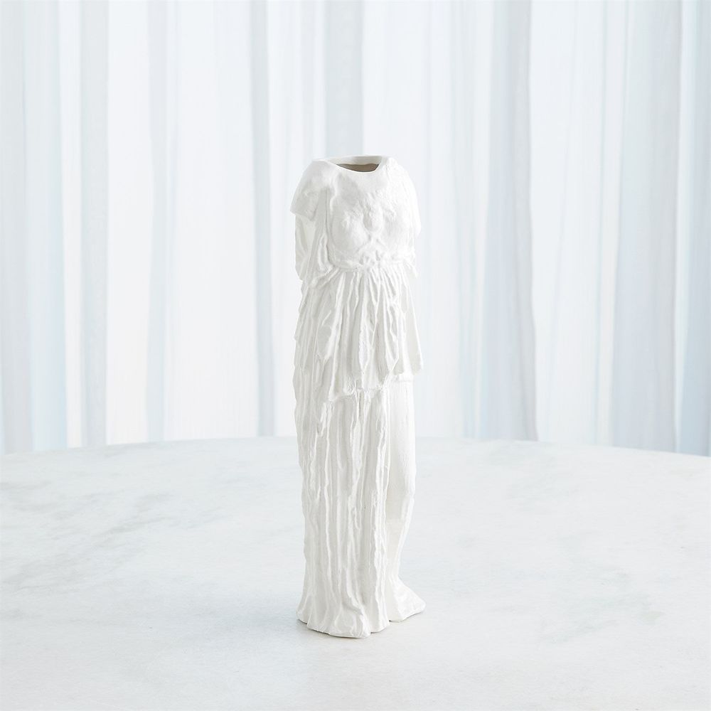 Greco Vase-Matte White-Lg