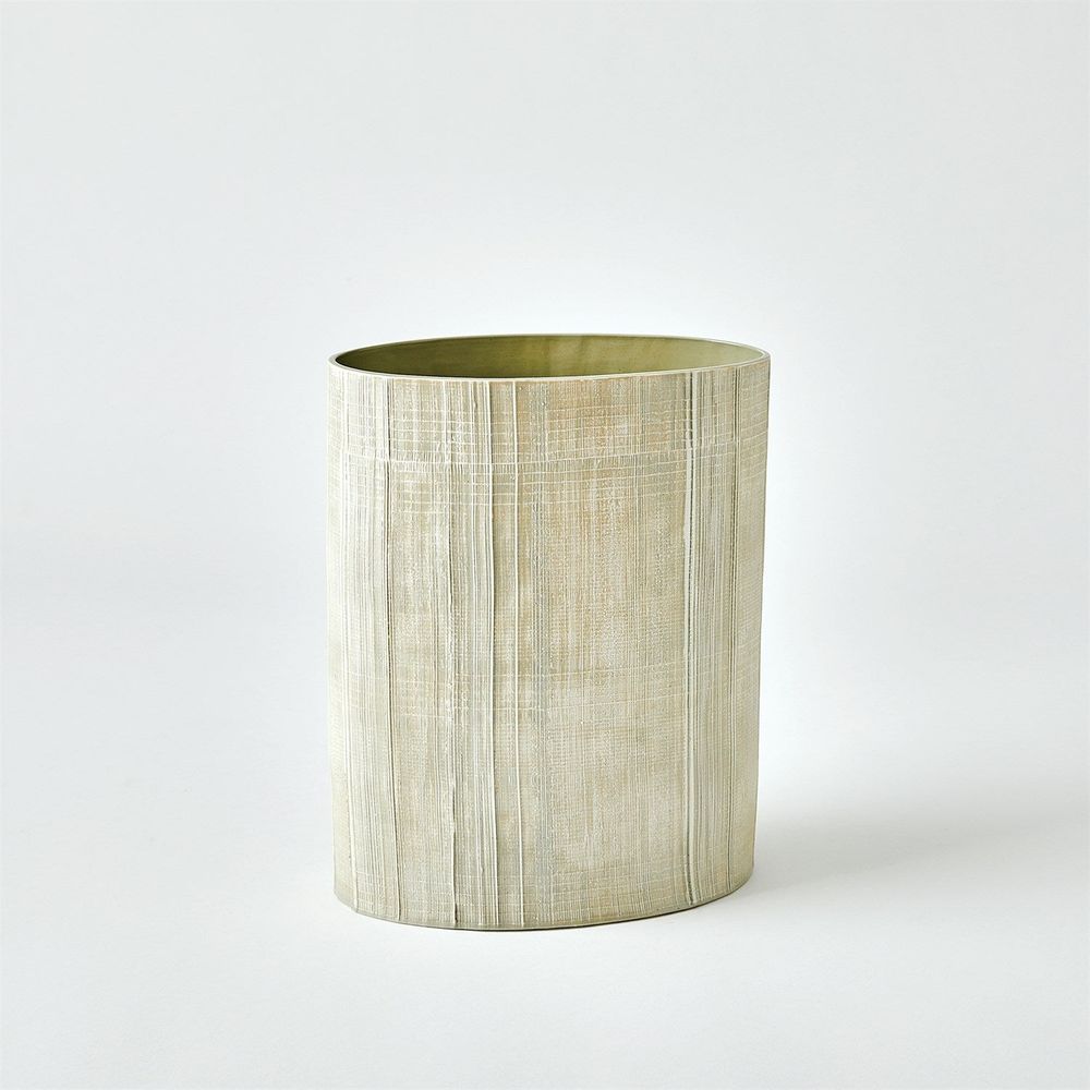 Cross Hatch Vase-Celery-Med