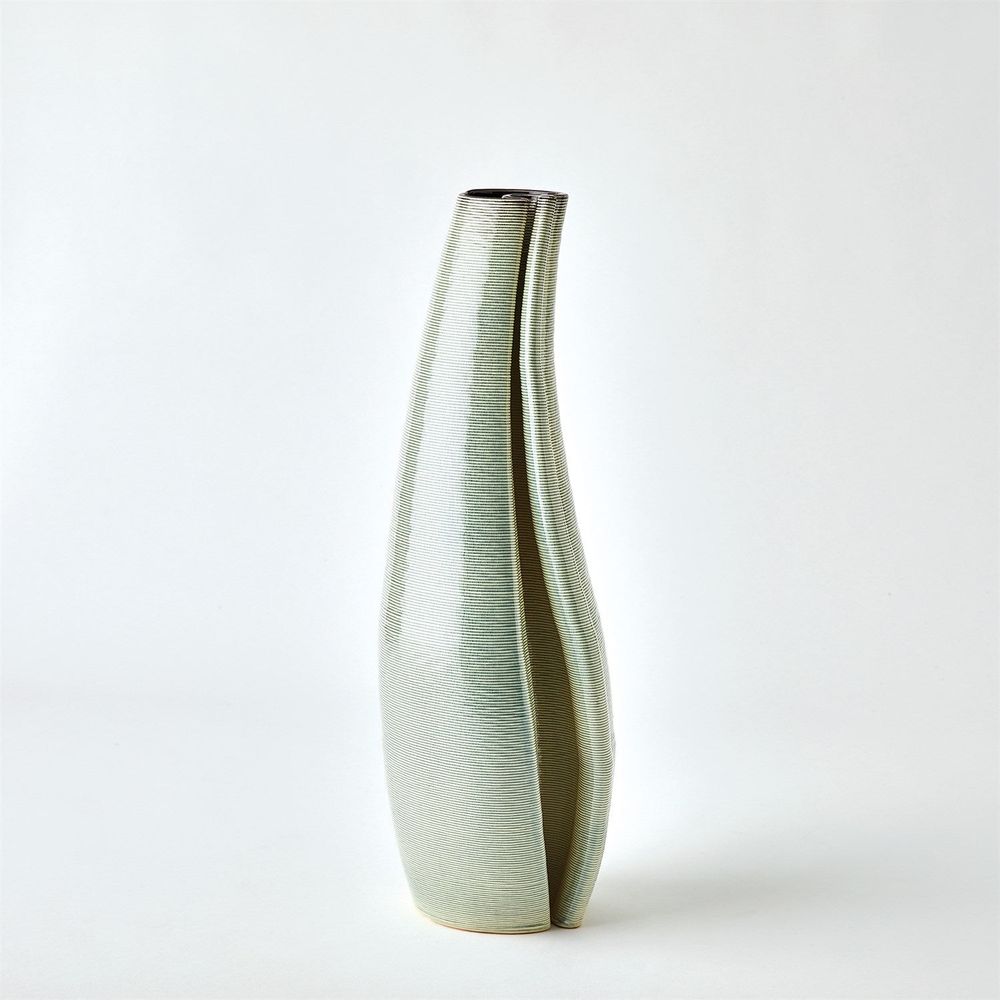 Rift Vase-Washed Green-Lg