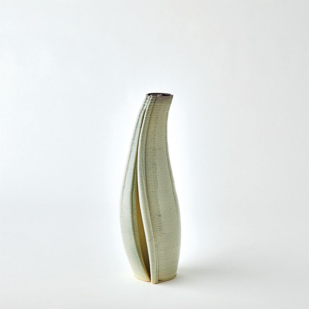 Rift Vase-Washed Green-Lg
