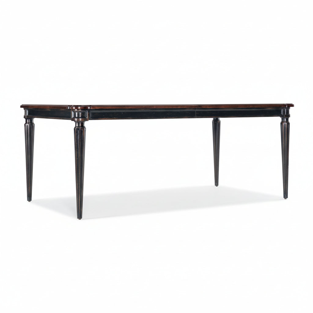 Dining Tables Hamption Rectangle Leg Dining Table - Black Brown - Parsons