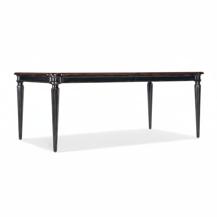 Dining Tables Hamption Rectangle Leg Dining Table - Black Brown - Parsons