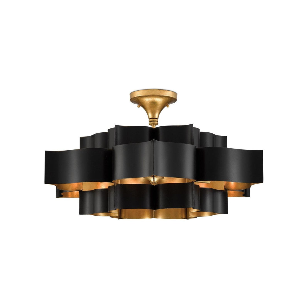 Grand Lotus Large Black Chandelier