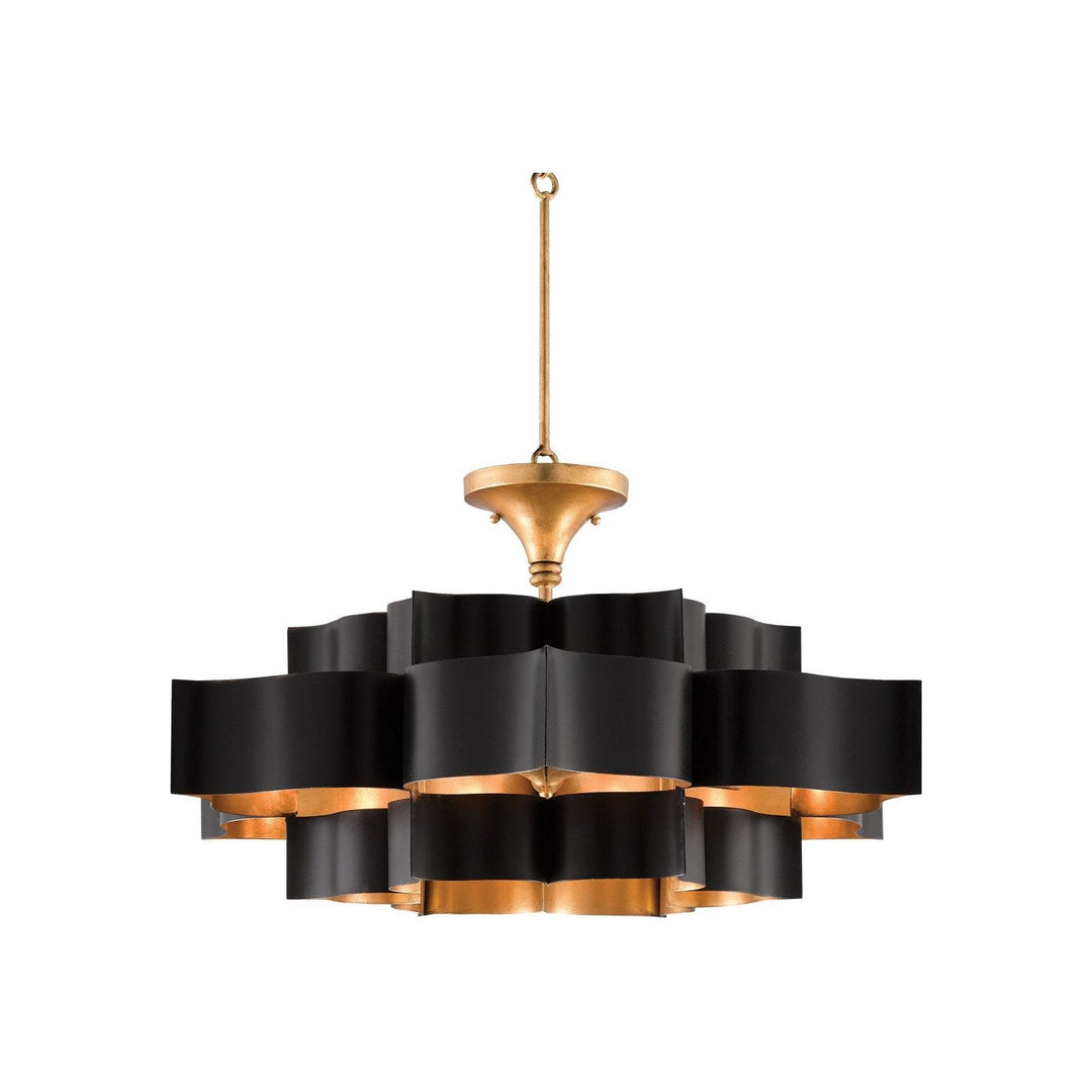 Grand Lotus Large Black Chandelier