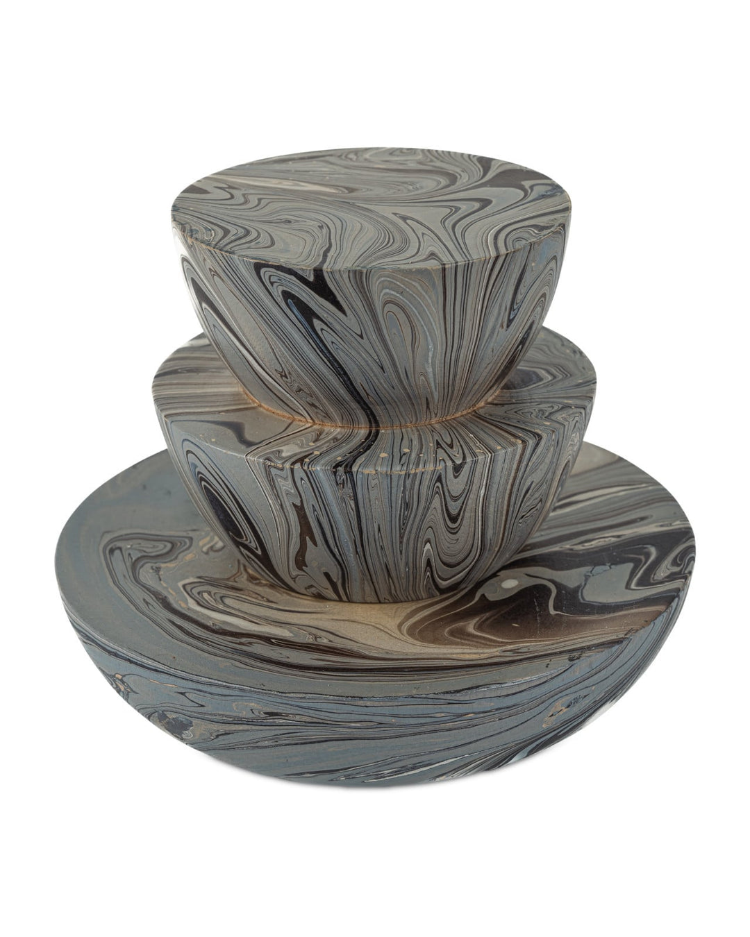 Boxes Marbleized Stacking Box Set of 3