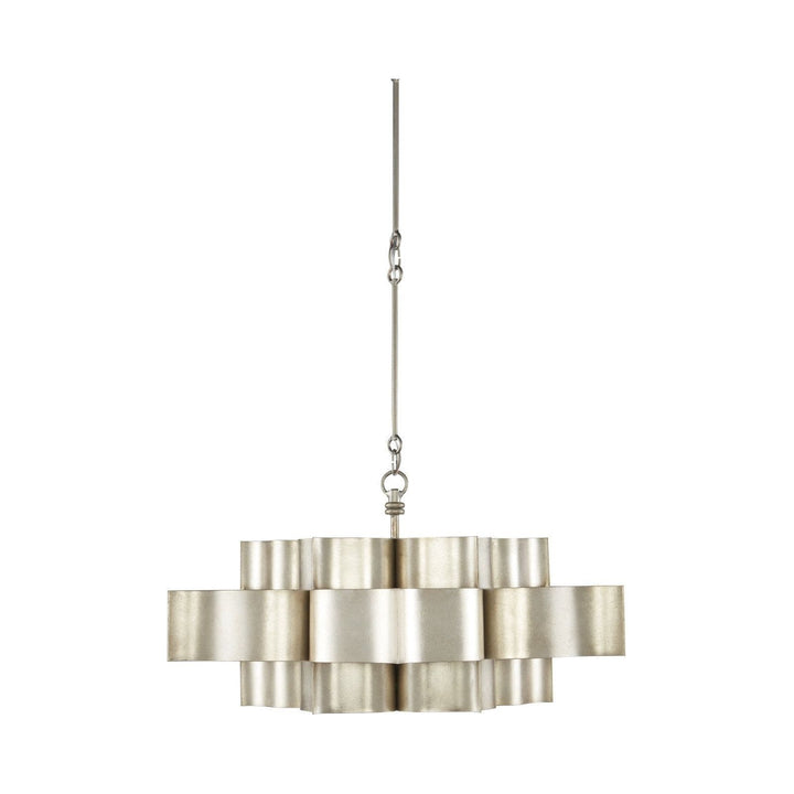 Grand Lotus Large Silver Chandelier