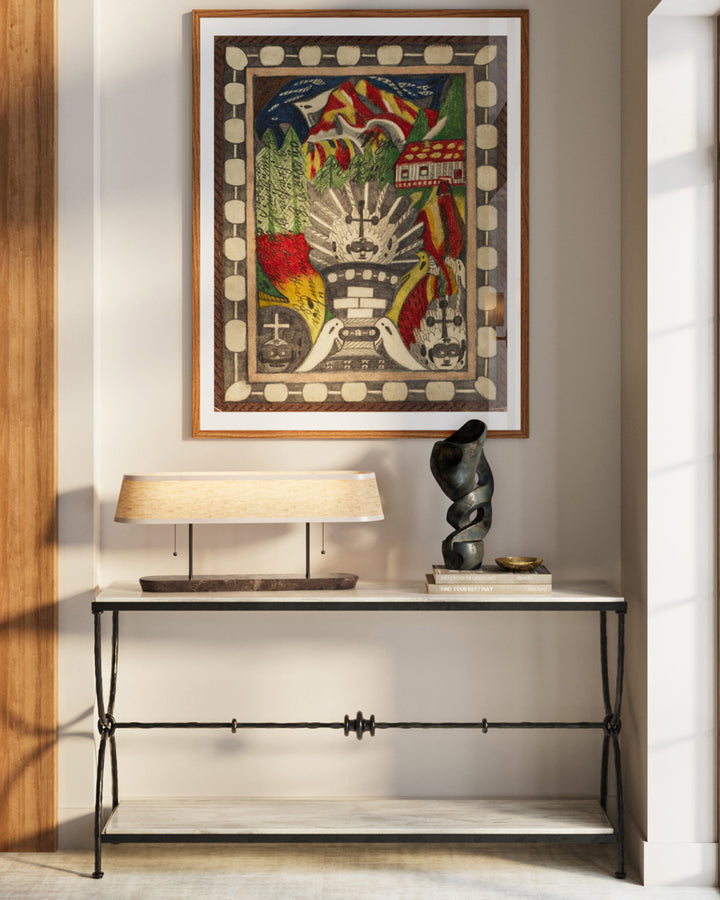 Agora White Travertine Console Table