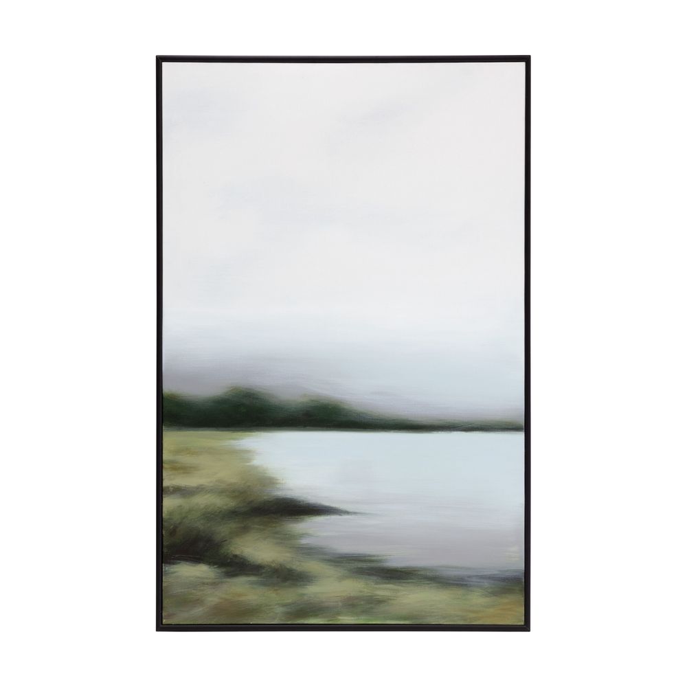 Wall Art Lakeside Views (Set Of 2) - 36" X 48" - Black Floater Frame