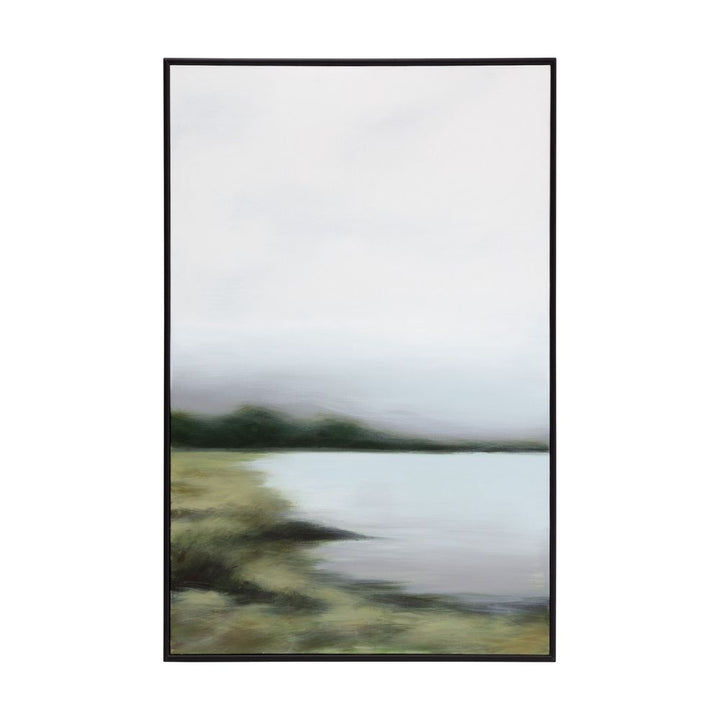 Wall Art Lakeside Views (Set Of 2) - 36" X 48" - Black Floater Frame