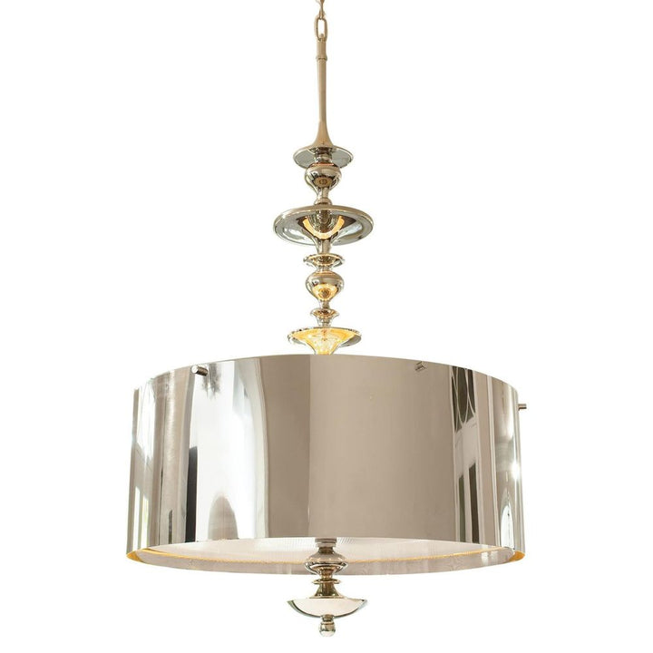 Chandeliers Turned Pendant Chandelier-Nickel-Sm