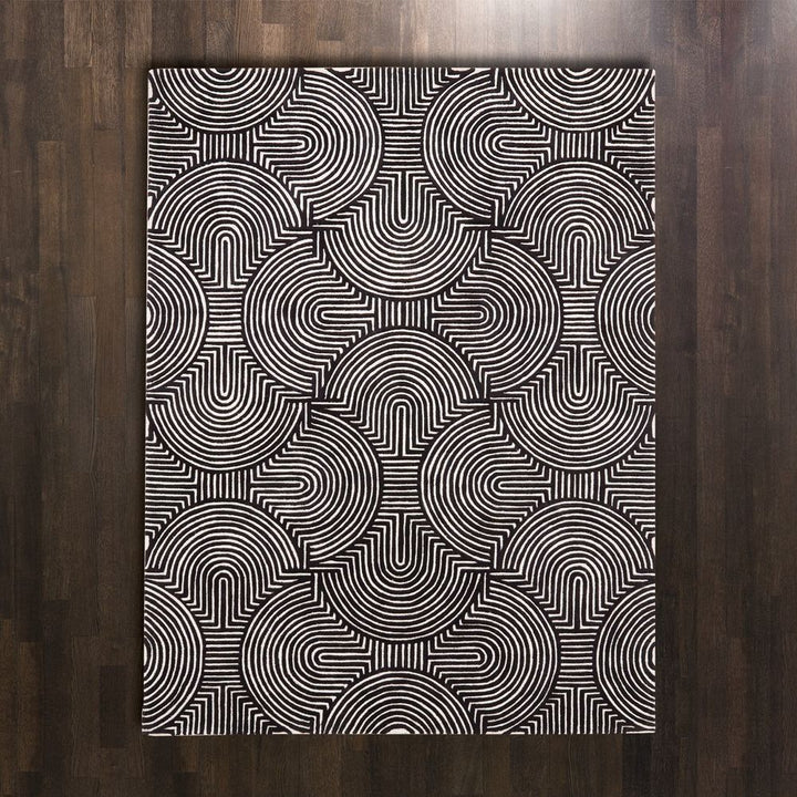 Arches Rug-Black/Ivory-12 x 18