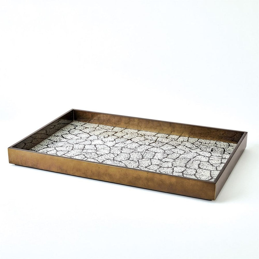 Serveware: Trays Eggshell Tray - Antique Gold Leaf Large