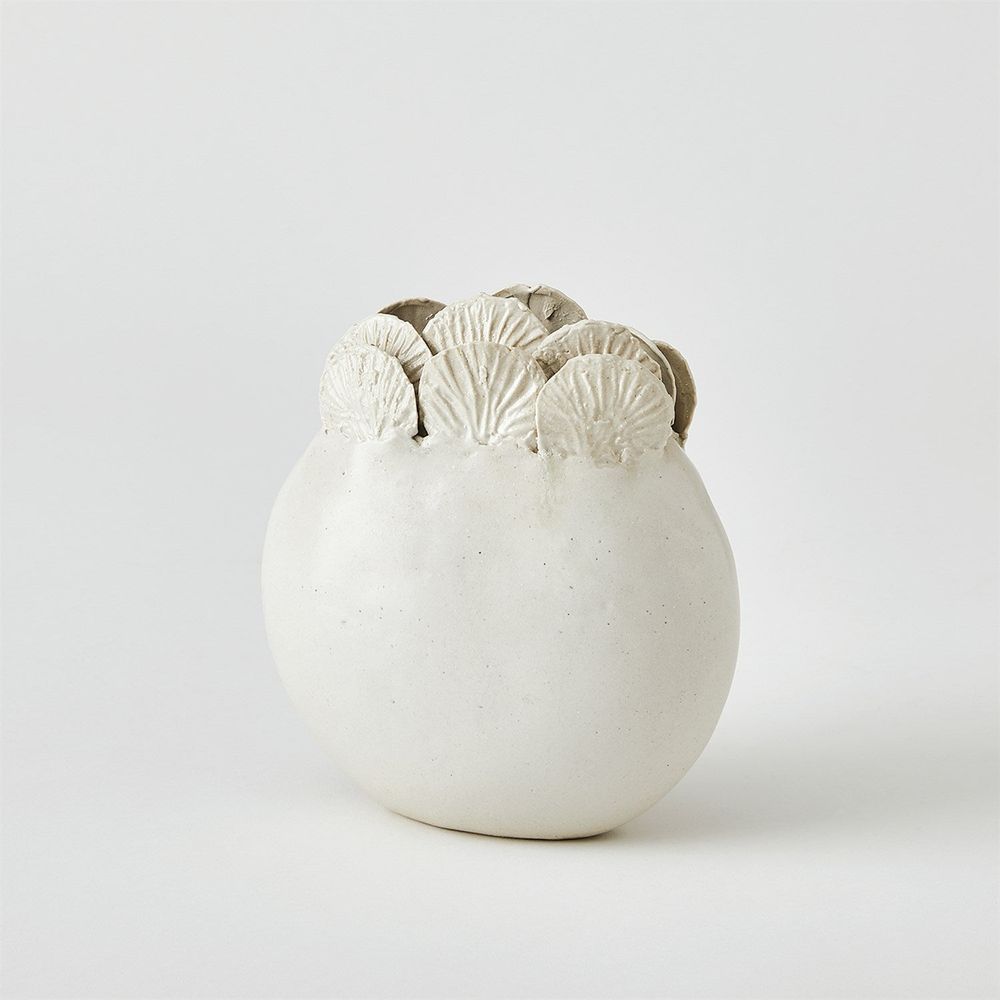Sand Dollar Vase-White-Lg