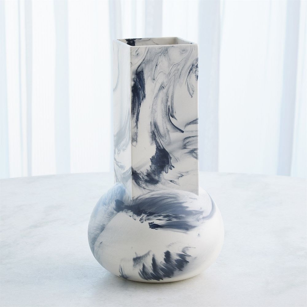 Crocus Vase - Blue Marble - Lg
