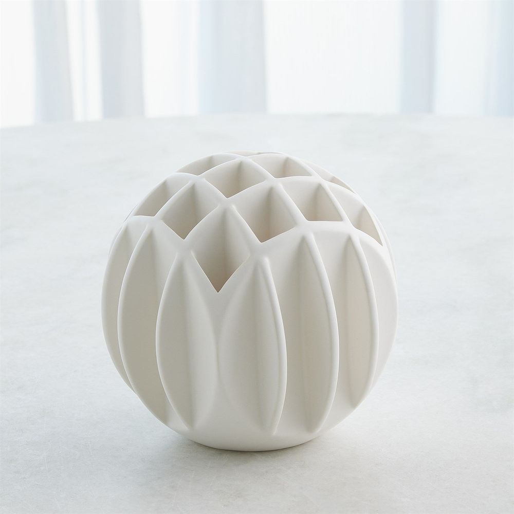 Bud Ball Vase-Matte White-Sm