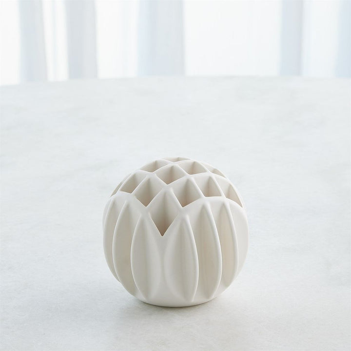 Bud Ball Vase-Matte White-Lg