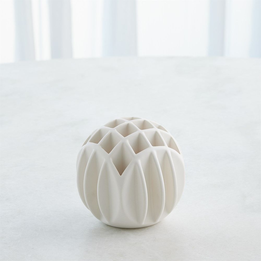 Bud Ball Vase-Matte White-Sm
