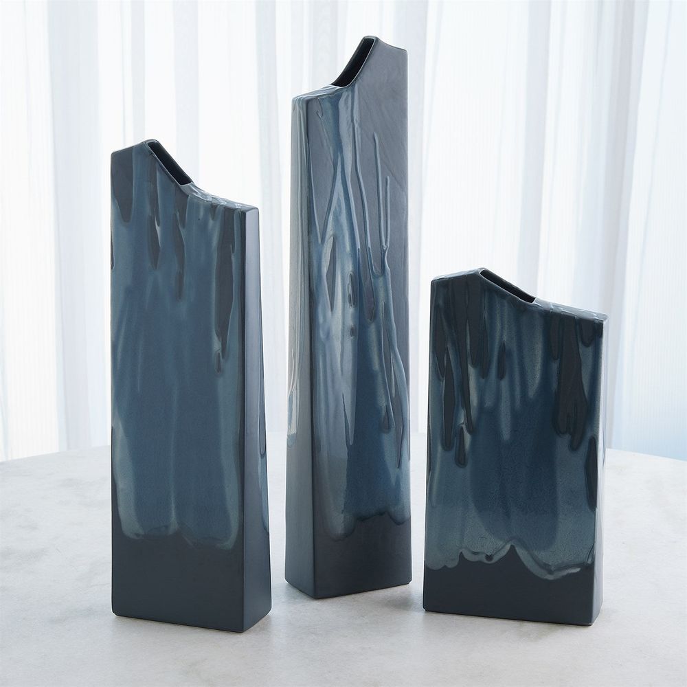 Column Splash Vase-Reactive Blue-Sm