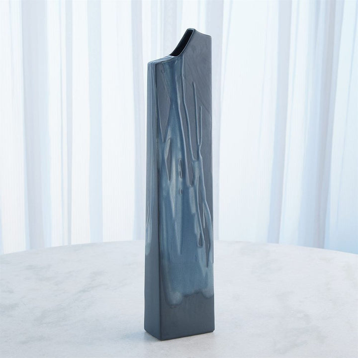 Column Splash Vase-Reactive Blue-Med