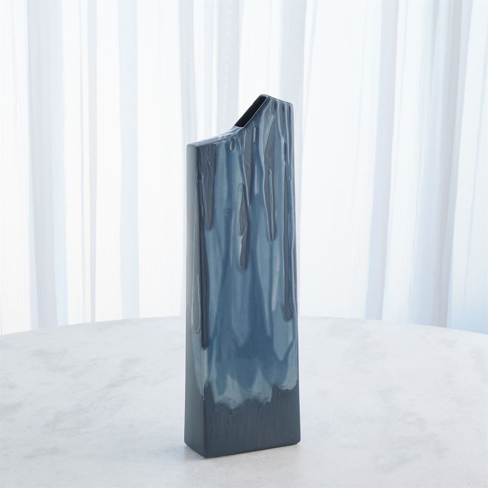 Column Splash Vase-Reactive Blue-Lg