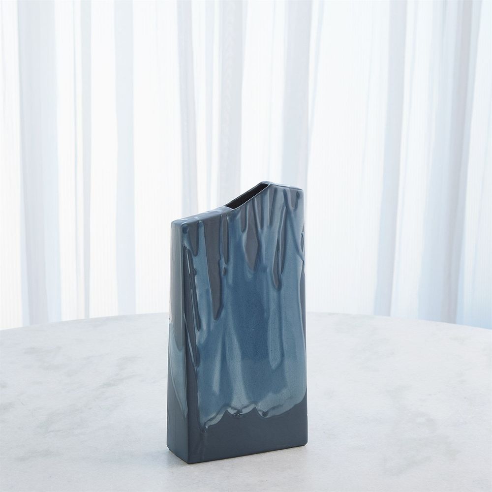 Column Splash Vase-Reactive Blue-Sm