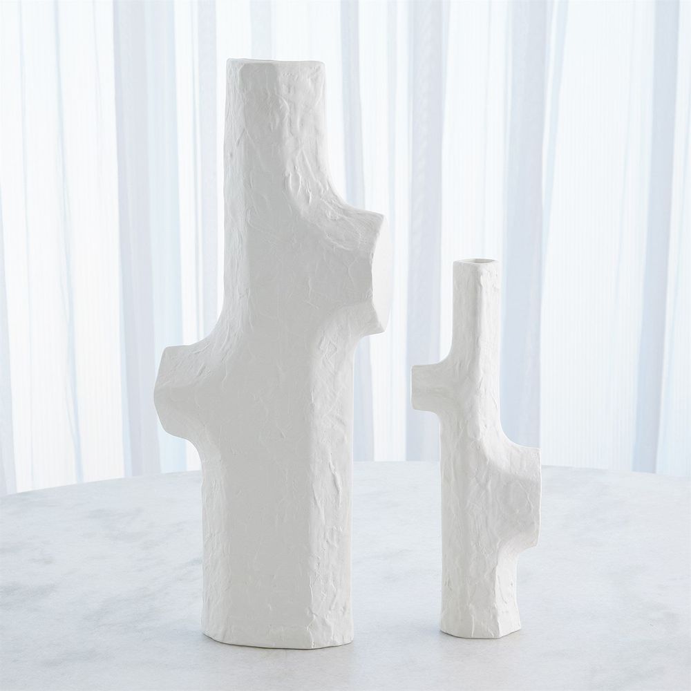 Tiered Trunk Vase-Matte White-Lg