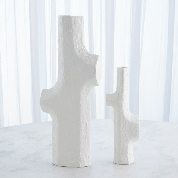 Tiered Trunk Vase-Matte White-Lg