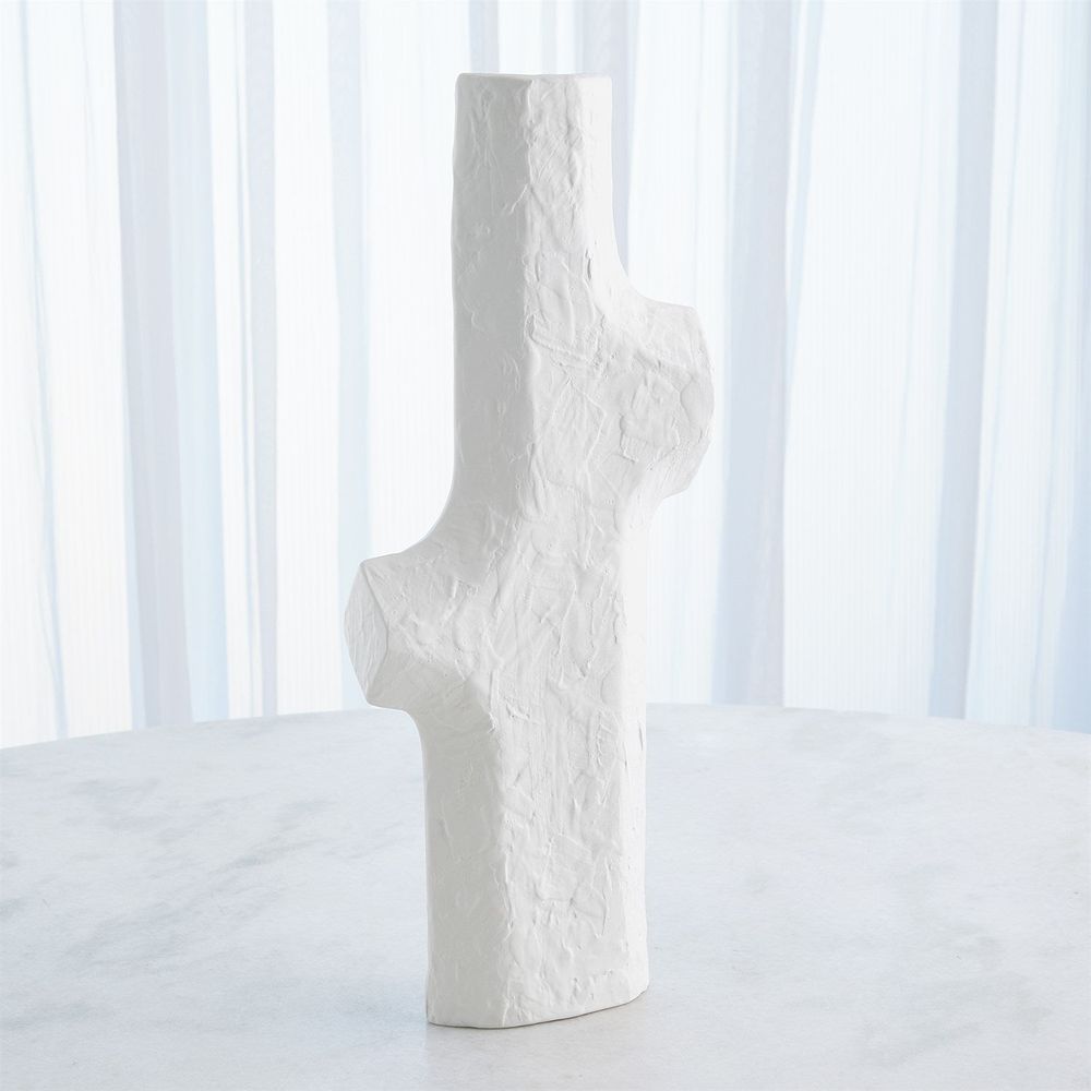 Tiered Trunk Vase-Matte White-Lg