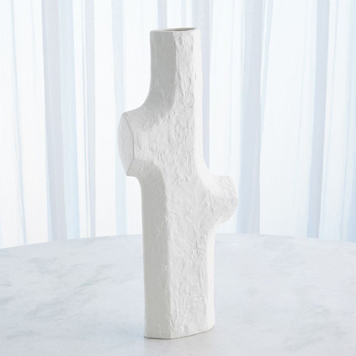 Tiered Trunk Vase-Matte White-Lg