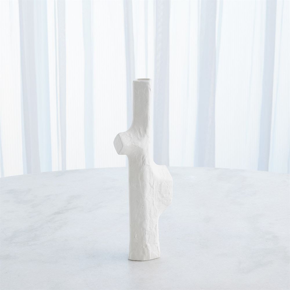 Tiered Trunk Vase-Matte White-Lg