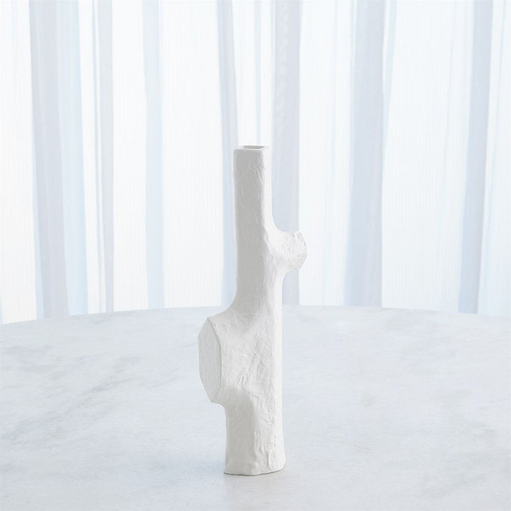 Tiered Trunk Vase-Matte White-Lg