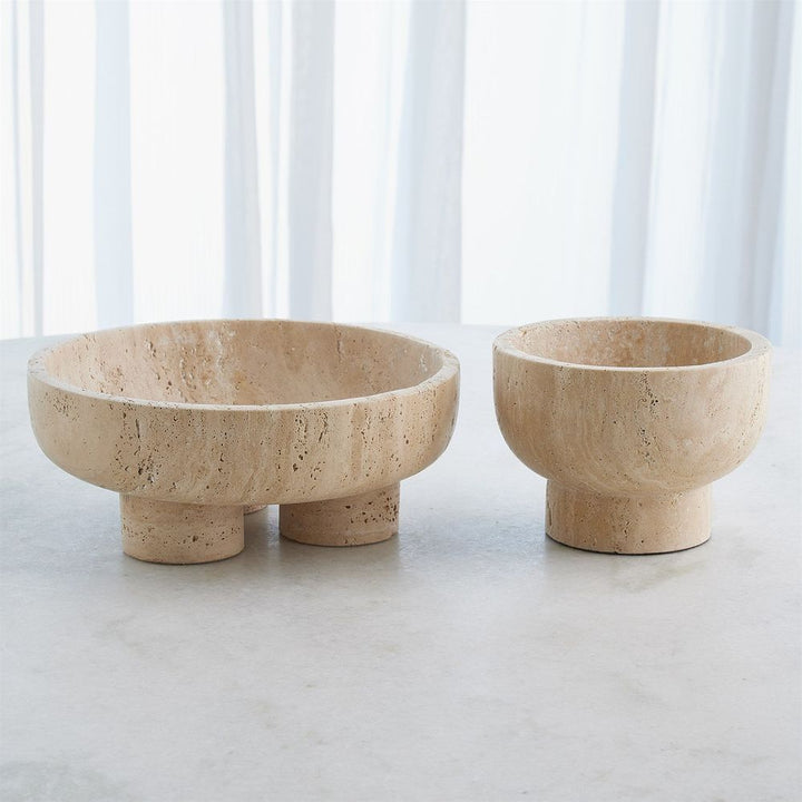 Bowls Priory Low Bowl-Travertine