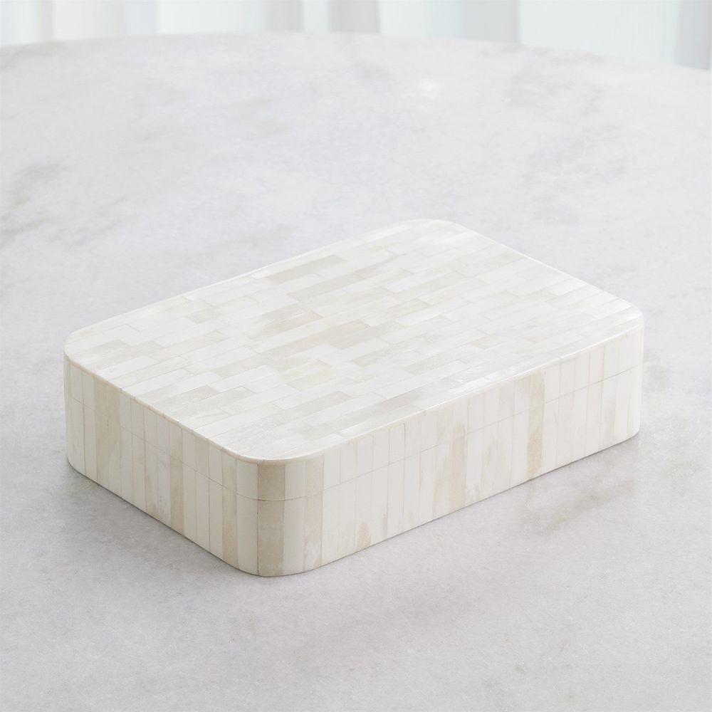 Super Ellipse Box-White Bone-Lg