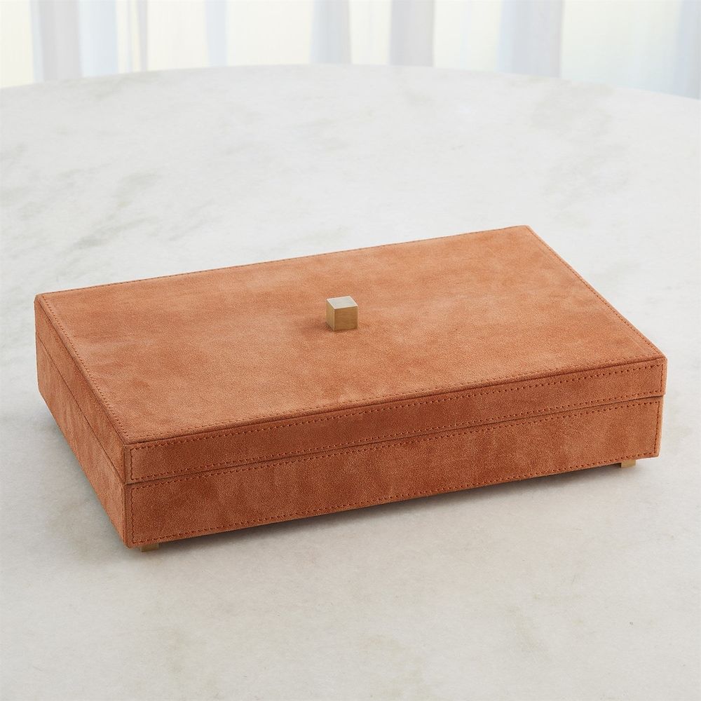 Boxes Posh Box-Rust Suede-Lg