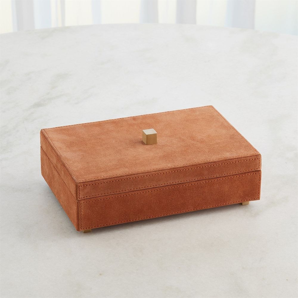 Boxes Posh Box-Rust Suede-Lg