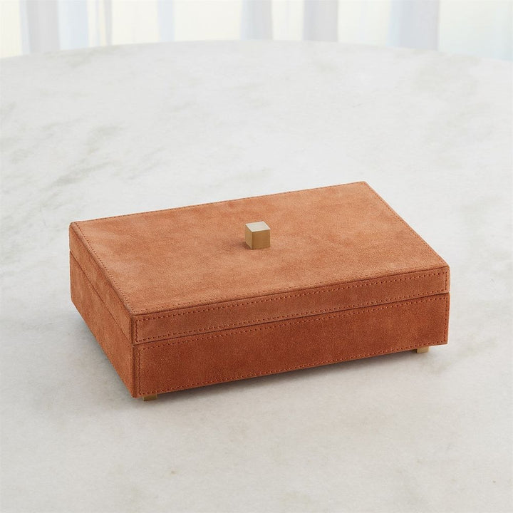 Boxes Posh Box-Rust Suede-Lg