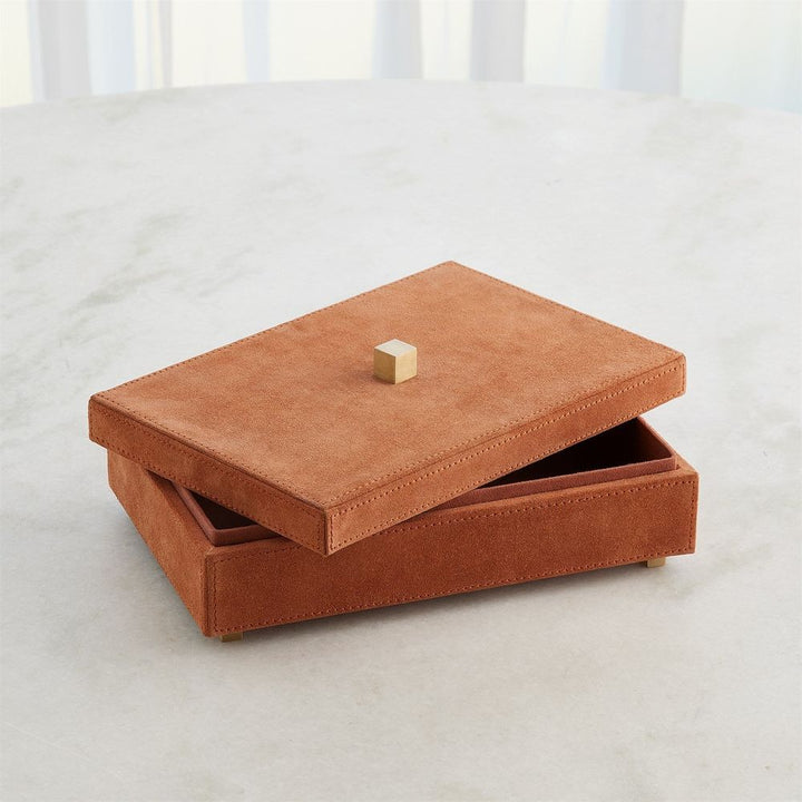Boxes Posh Box-Rust Suede-Lg
