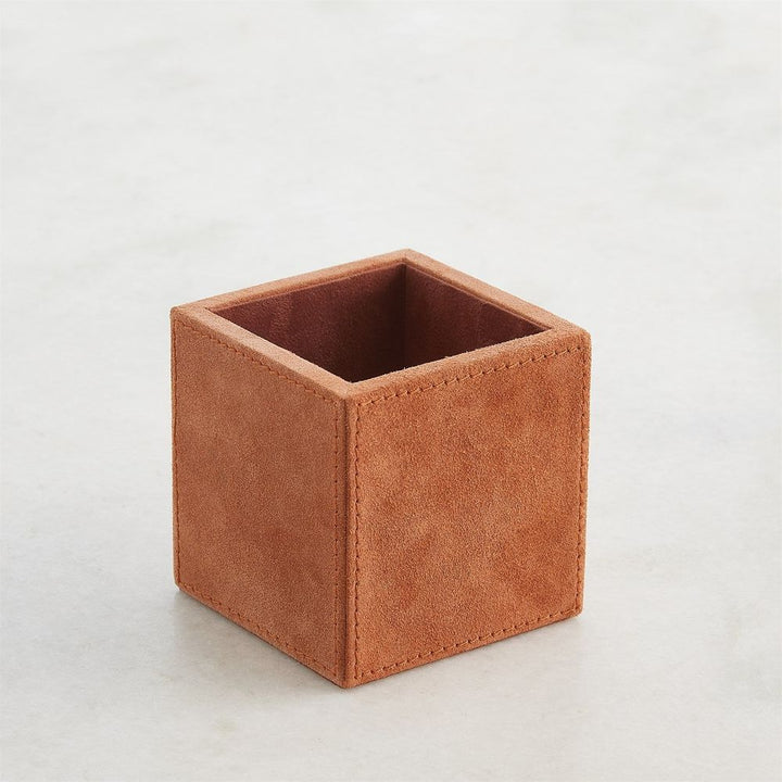 Posh Pencil Cup - Rust Suede