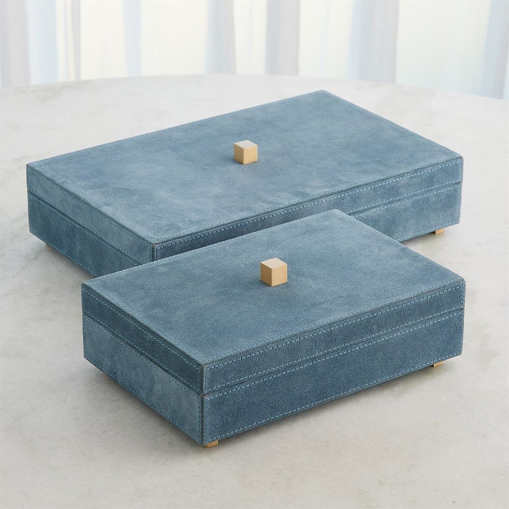 Posh Box-Dusty Blue Suede-Sm