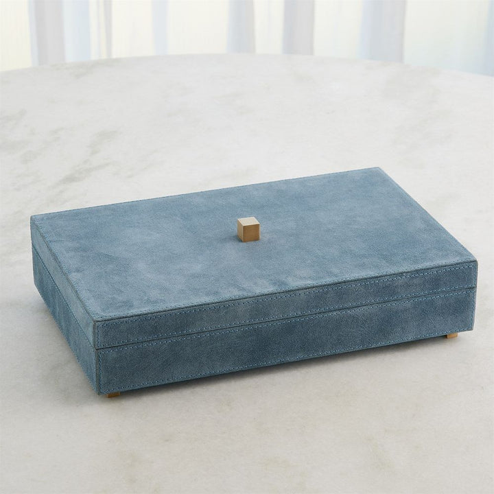 Boxes Posh Box-Dusty Blue Suede-Sm