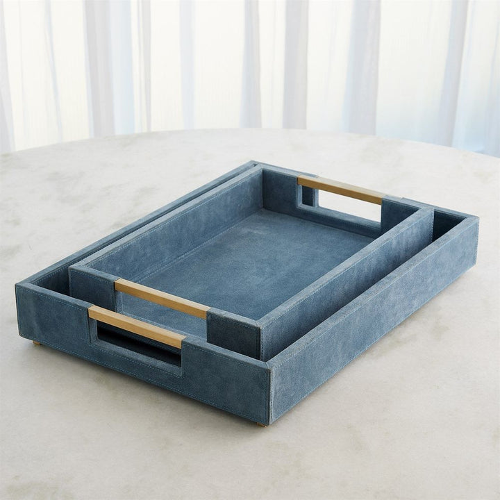 Posh Tray-Dusty Blue Suede-Sm