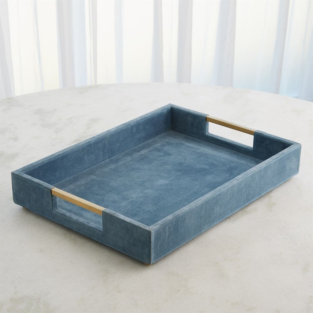 Posh Box-Dusty Blue Suede-Lg