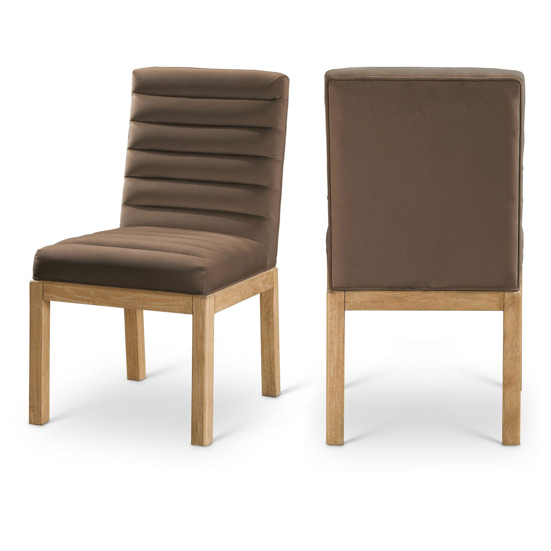 Evelyn Brown Velvet Upholstered Dining Chair