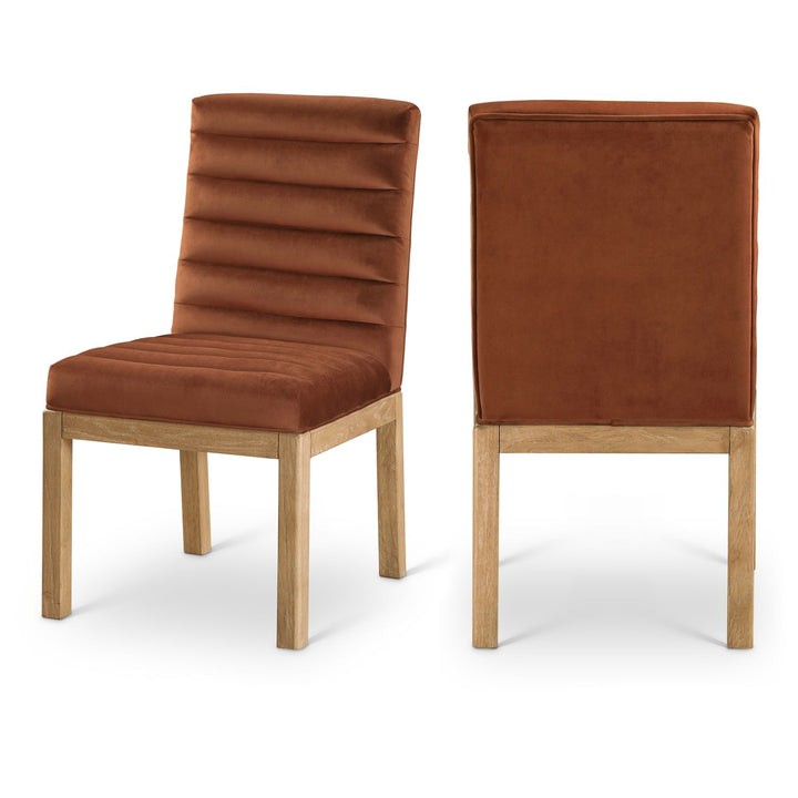 Evelyn Cognac Velvet Upholstered Dining Chair