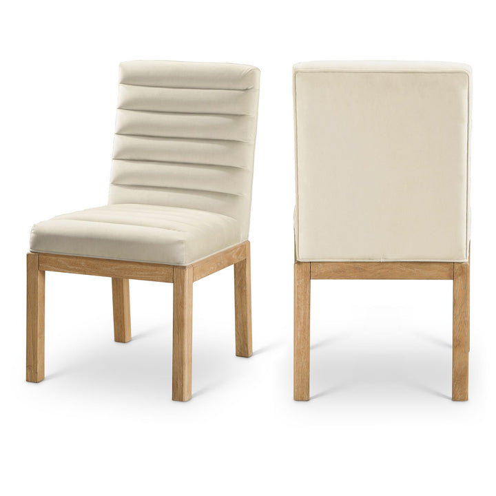 Evelyn Cream Velvet Upholstered Dining Chair