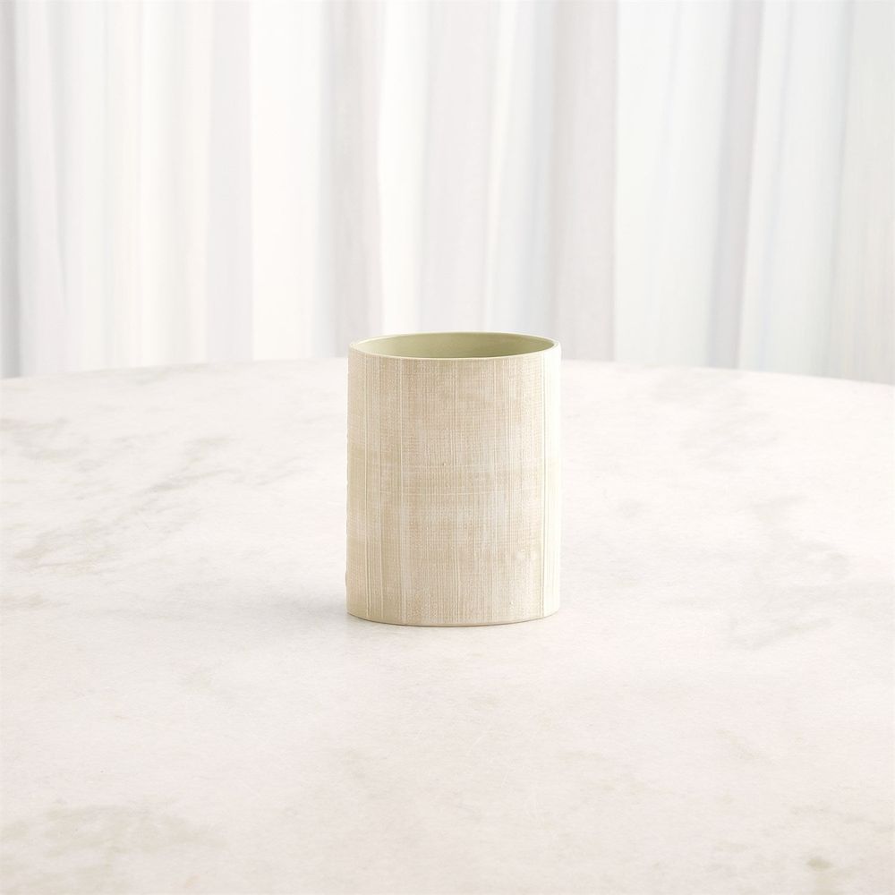 Cross Hatch Vase-Celery-Med