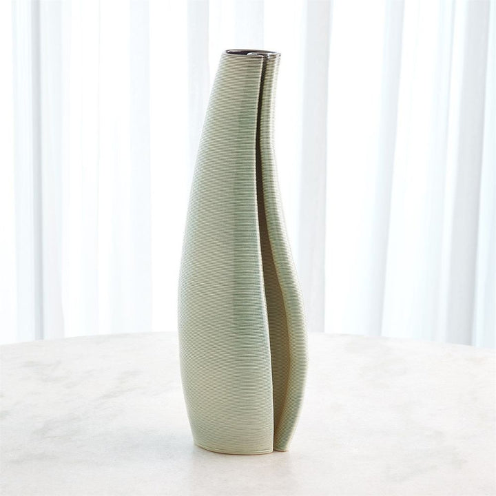 Rift Vase-Washed Green-Lg