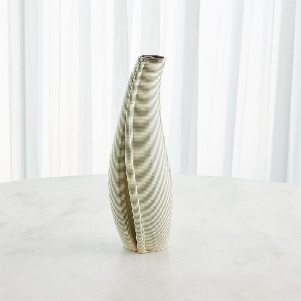 Vases Rift Vase-Washed Green-Med